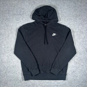 Nike pullover Hoodie Mens Medium Black Club FleeceSportswear Gym Athletic